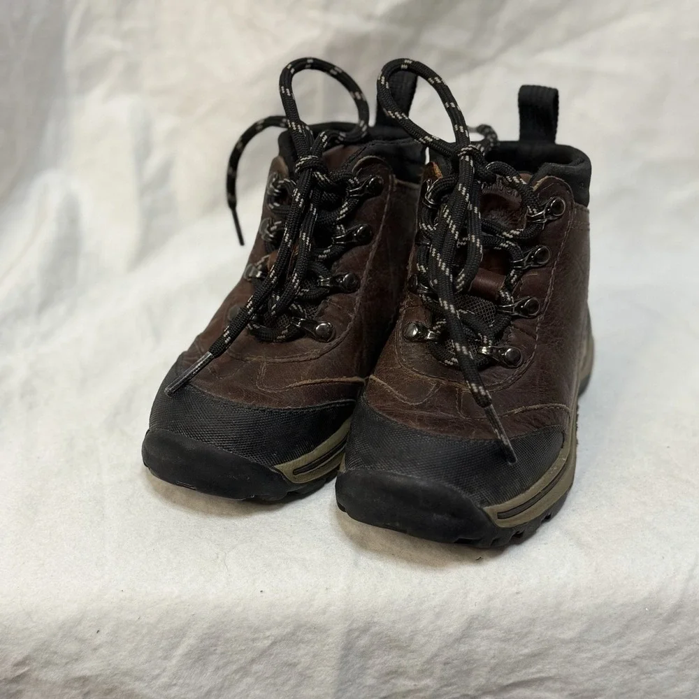 Timberland Boys Back Road 22813 Brown Black Hiking Boots Ankle Lace Up 7 Toddler